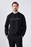 Twn Relaxed Fit Siyah Nakışlı Sweatshirt 2ECE25ORT0694