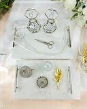 Gümüş Mermer Söz Tepsisi ve Damat Kahve Fincan Tepsisi