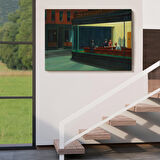 Edward Hopper'un Gecekuşları Eseri Kanvas Tablo-5158