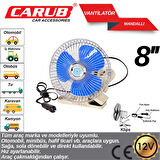 Vantilatör 12V 8 İnch Mandallı