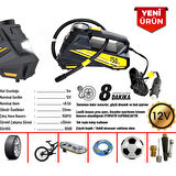 12V Dijital Göstergeli Hava Kompresörü - 150 PSI Aydınlatmalı Akıllı Pompa BR 2491332