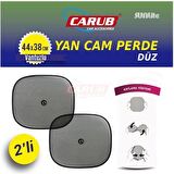 Carub Vantuzlu Yan Cam Perdesi Düz Siyah Cam Güneşliği 2 Adet