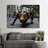 New York Boğa Heykeli Kanvas Tablo / Charging Bull-5160
