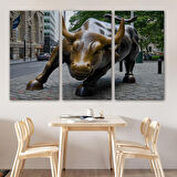 New York Boğa Heykeli Kanvas Tablo / Charging Bull-5160