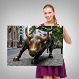 New York Boğa Heykeli Kanvas Tablo / Charging Bull-5160
