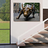 New York Boğa Heykeli Kanvas Tablo / Charging Bull-5160