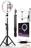 10"inç Ring Light Youtuber Tiktok Çekim Işıklı Telefon Tutucu Influencer Makyaj Işığı 2.10 m