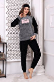 Fawn 3016 Peluş Welsoft Polar Kışlık Kadın Yumoş Pijama Takımı