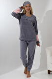 Fawn 3012 Peluş Welsoft Polar Kışlık Yumoş Kadın Pijama Takımı
