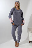 Fawn 3012 Peluş Welsoft Polar Kışlık Yumoş Kadın Pijama Takımı