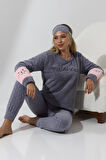 Fawn 3012 Peluş Welsoft Polar Kışlık Yumoş Kadın Pijama Takımı