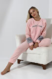 Fawn 3012 Peluş Welsoft Polar Kışlık Yumoş Kadın Pijama Takımı