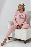 Fawn 5010 Peluş Welsoft Polar Kışlık Yumoş Kadın Pijama Takımı