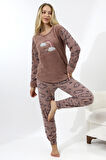 Fawn 5010 Peluş Welsoft Polar Kışlık Yumoş Kadın Pijama Takımı