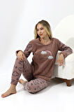 Fawn 5010 Peluş Welsoft Polar Kışlık Yumoş Kadın Pijama Takımı
