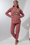 Fawn 5014 Peluş Welsoft Polar Kışlık Yumoş Kadın Pijama Takımı