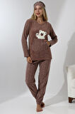 Fawn 5014 Peluş Welsoft Polar Kışlık Yumoş Kadın Pijama Takımı