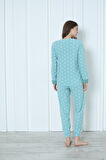Fawn 5006 Peluş Welsoft Polar Kışlık Yumoş Kadın Pijama Takımı Uyuyan Kedili