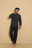FLK 7008 İnterlok Kışlık Ekose Pijamalı Erkek Pijama Takımı