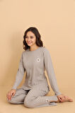Mirano 8602 Pointel Kumaş Mevsimlik Günlük Çiçekli Kadın Pijama Takımı