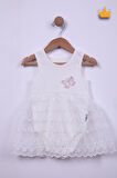 Babyhola %100 Pamuk Kız Bebek Tek Kat Elbise Atlet Badi 3528
