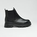 Hakiki Deri Kısa Topuklu Kadın Bot