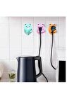4 Adet Ayıcık Desenli Laptop Airfryer Kettle Kablo Fiş Düzenleyici Duvar Askısı Sabitleyici Tutucu