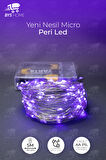 10 Adet 5 Metre Mor Renk Pil ile Çalışan Peri Led Dekoratif ve Şık Aydınlatma