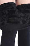 Kadın Siyah Içi Peluş Esnek Kışlık Termal Tayt