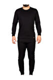 Unisex Siyah Alt Üst Takım Termal Içlik bere hediyeli