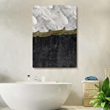 Siyah Beyaz Mermer Desenli Dekoratif Kanvas Tablo-5175