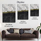Siyah Beyaz Mermer Desenli Dekoratif Kanvas Tablo-5175