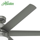 Hunter - Solaria DC Motor 152 Cm. Mat Gümüş - Aydınlatmalı Dış Mekan-Nemli Mekan Tavan Vantilatörü