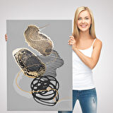 Geometrik Formda Mürekkep ve Alkol Elementli Kanvas Tablo-5180