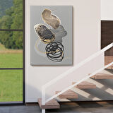 Geometrik Formda Mürekkep ve Alkol Elementli Kanvas Tablo-5180