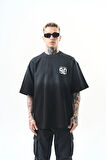 Erkek Ninety Baskılı Oversize T-Shirt Siyah