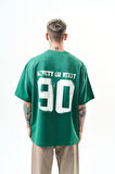 Erkek Ninety Baskılı Oversize T-Shirt Nefti