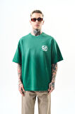 Erkek Ninety Baskılı Oversize T-Shirt Nefti