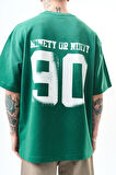 Erkek Ninety Baskılı Oversize T-Shirt Nefti