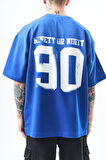 Erkek Ninety Baskılı Oversize T-Shirt Saks