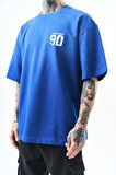 Erkek Ninety Baskılı Oversize T-Shirt Saks