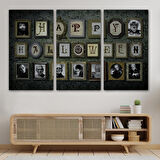 Ürpertici Karakterler Vintage Korku Filmi Cadılar Bayramı Gotik Duvar Tablosu-5195