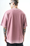 Erkek The Standard Baskılı Oversize T-Shirt Mürdüm