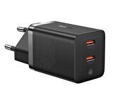 Baseus Gan5 Pro 40W Çift Type-C Girişli Şarj Cihazı İphone 12 13 14 15 Pro Max Şarj Başlık Akım Koruma