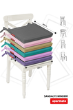 XPERMATE Fermuarlı Sandalye Minderi Su İtici Kumaş 40x40 cm Sünger Sandalye Minderi Bağcıklı Pembe