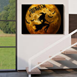 Süpürgedeki Cadı Duvar Sanatı, Cadılar Bayramı, Uçan Cadı Dekoratif Duvar Tablosu-5200