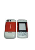 Nokia 5200 Kapak Nokia 5200 uyumlu Kırmızı Beyaz ön Kapak Arka Kapak Tuş Takımı 
