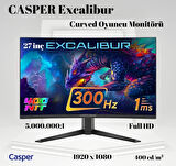 Casper Excalibur 27" 300HZ 1MS 400NIT Fast VA Curved HDR10 Oyuncu Monitörü