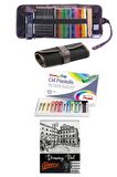 A5 Eskiz Defterli Cretacolor Dereceli Kalem Studioline Derwent Colour Thin Pentel 12'li Rulo Çanta