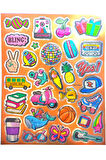 Metalik Sticker Stiker Defter Planlayıcı Etiket (QS011)-25x20 cm- Parti Notaljik